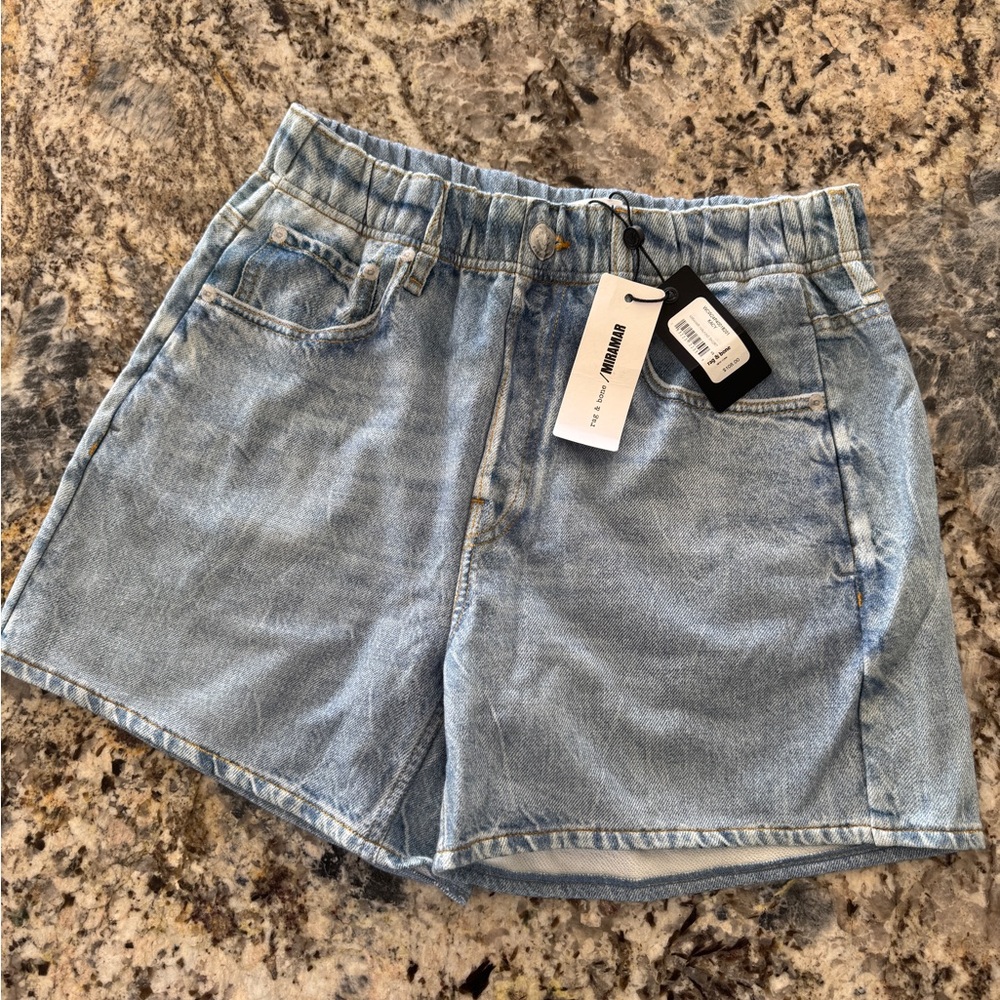 rag & bone Light Blue Jean Shorts sweatshirt material